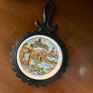 San Antonio Texas cast iron trivet